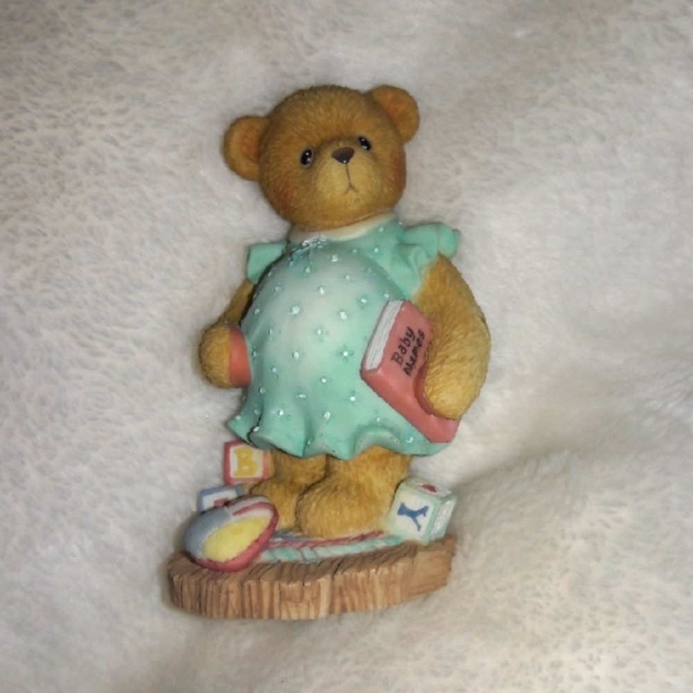 🐻 Cherished Teddies 1998 "Anxiously Awaiting the Arrival" Teddy Bear Figurine